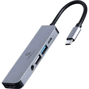 Порт-реплікатор CABLEXPERT 5-in-1 USB-C to HDMI/USB3.2/USB2.0/PD/AUX (A-CM-COMBO5-02)