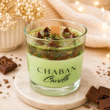 Ароматична свічка "Дубайський Шоколад" - Chaban Souvenir - Соєва десертна свічка у склянці 245 мл | Подарункова свічка SVD007/2