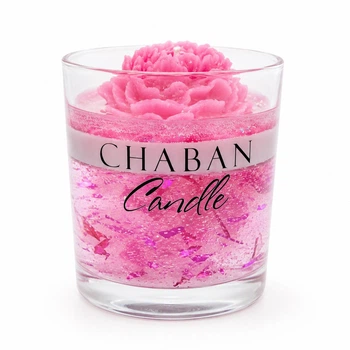 Ароматична свічка "Квітка Півонія" - Chaban Souvenir - Соєва десертна свічка у склянці 245 мл | Подарункова свічка SVD006