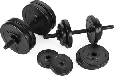 Набір регульованих композитних гантелей Gymtek Logo G-66479 2 х 10 кг Чорний (5907766664796)