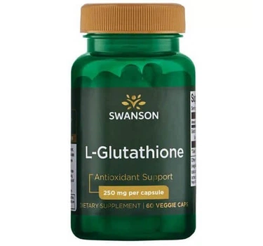 Глутатіон 250 мг Swanson (L-Glutathione) 60 рослинних капсул (SWV-21091)