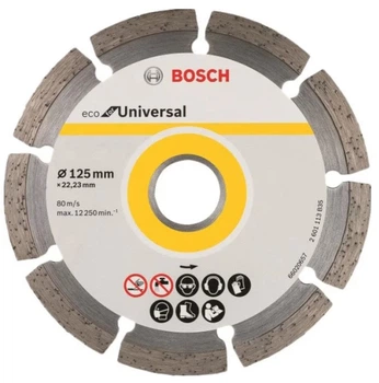 Алмазный диск ECO Universal Bosch (125х22.23 мм) круг отрезной сегментный по бетону (21703)