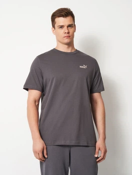 Футболка хлопковая длинная мужская Puma Essentials Foundation 68253577 L Moody Gray (4070033364345)