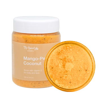 Скраб для обличчя та тіла Top Beauty Mango Peach з ароматом манго персик та кокосовою олією 250 мл