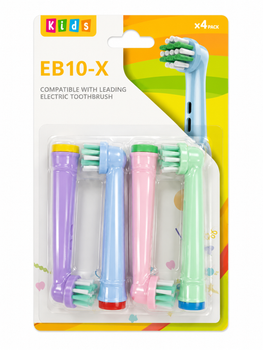Дитячі насадки EB10-X для електричної зубної щітки Oral-B Kids, м'які щетинки DuPont, 4 шт
