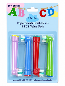 Дитячі насадки EB-10A для електричної зубної щітки Oral-B Kids, DuPont Tynex Soft, 4 шт