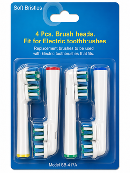 Насадки для електричної зубної щітки Oral-B SB-417A Precision Clean Soft, 4 шт, м'які (Soft), сумісні з Oral-B