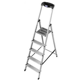 Алюминиевая лестница-стремянка Krause Safety 126337 (5 ступенек) односторонняя расставная (22882)