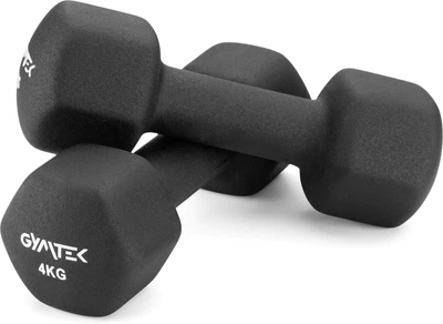 Набір неопренових гантелей Gymtek Hex G-42599 2 х 4 кг Чорний (5905884425992)