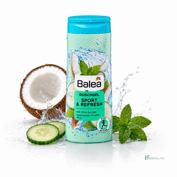 Гель для душу Balea Sport refresh mit Minz-Extrakt (м'ятно-цитрусовий аромат д) 300 ml