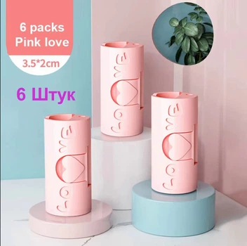 Зажим Фиксатор Держатель для фиксации простыни одеяла "Love is" / Розовый / 6шт