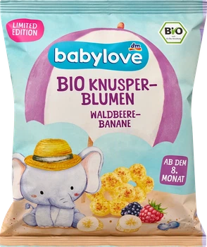 Кукурудзяні снеки Babylove «Лісові ягоди та банан» для дітей від 8 місяців, 30 г