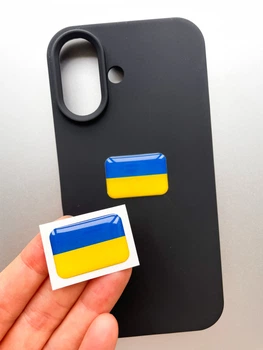 Обʼємна 3D наліпка "Прапор України" стікер для декора телефона, ноутбука, блокнота