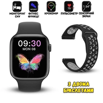 Умные часы Smart Watch T55 1.54" с фитнес-браслетом, пульсометром, измерением давления и кислорода, IP67