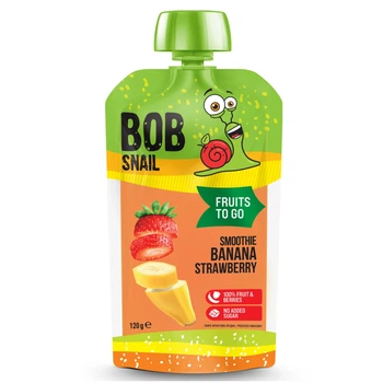 Фруктове пюре-смузі Bob Snail Банан-Полуниця 120 г (4820219343387)