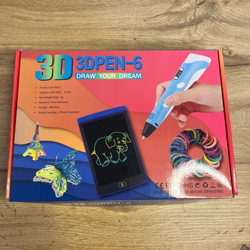 Набор 3D-ручка 3DPEN-6 с планшетом и пластиком (Холодное экструдирование)
