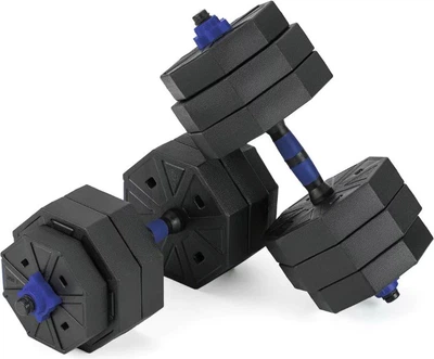 Набір регульованих гантелей 2 × 20 кг зі штангою Gymtek G-66605 Синьо-чорний (5907766666059)