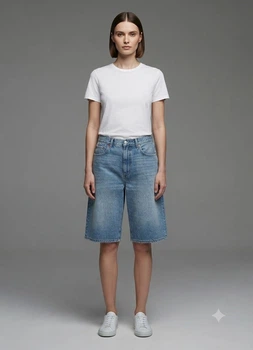 Бриджи джинсовые H&M 42 Голубой 1224919