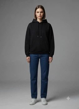 Худі на флісі H&M Studio XS Чорне 1014348_чорн