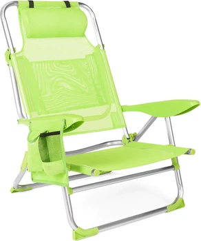 Krzesło plażowe Outtec 2w1 z funkcją leżaka Sun Lite Limonkowe 187736 (5907766664925)