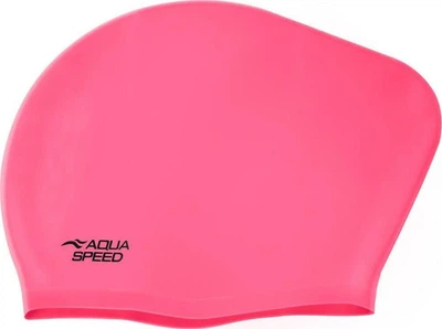 Шапочка для плавания AQUA SPEED Long Hair Cap, для длинных волос, силиконовая, розовая, универсальный размер OSFM (705-03)