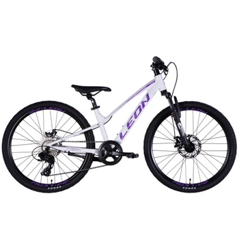 Велосипед Leon 24" JUNIOR DD рама-12" AL 2025 білий з бузковим (OPS-LN-24-115) Leon OPS-LN-24-115 1053228
