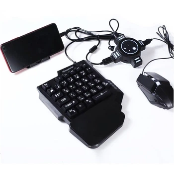 Набір ігрової клавіатура, миша та хаб MOBILE GAME 5в1 Bluetooth для телефона Android iOS Windows, RGB-підсвітка