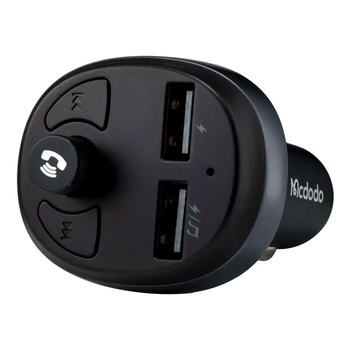 FM-трансмітер McDodo Bluetooth автомобільний зарядний пристрій із двома USB-портами для заряджання та передавання музики