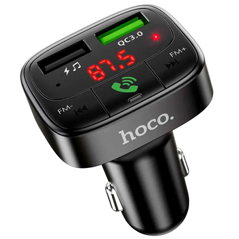 FM-трансмиттер Hoco E59 Promise QC3.0 автомобильный Bluetooth модулятор с быстрой зарядкой для подключения музыки и зарядки устройств