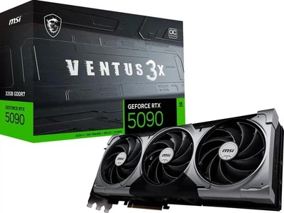 Відеокарта MSI PCI-Ex GeForce RTX 5090 Ventus 3X OC 32GB GDDR7 (512bit) (2452/28000) (HDMI, 3 x DisplayPort) (RTX 5090 32G VENTUS 3X OC)