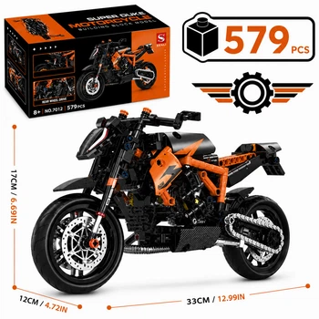 Конструктор-модель спортивного мотоцикла класса нейкед, GULY/Raceforge 60501, KTM Super Duke, 579 деталей, масштаб 1:8