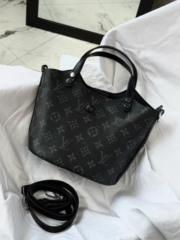 Элегантная женская кожанная сумка Louis Vuitton черная (96745)
