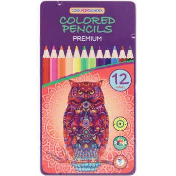 Карандаши цветные Cool For School Premium шестигранные, 12 цветов
