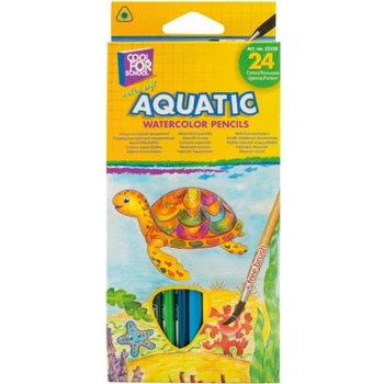 Карандаши цветные Cool For School Aquatic Extra Soft акварельные, с кистью 24 цветов