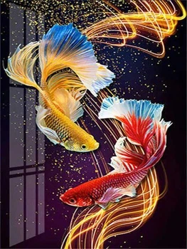 Алмазна мозаїка ColorArt 30х40 Кольорові рибки ST478