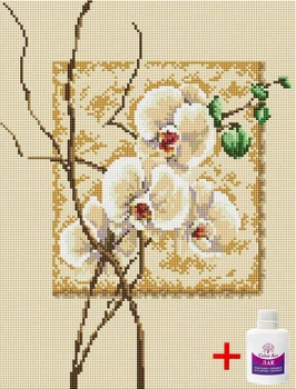 Алмазна мозаїка на підрамнику ColorArt Орхідея 30x40 STP404 + Подарунок лак для покриття
