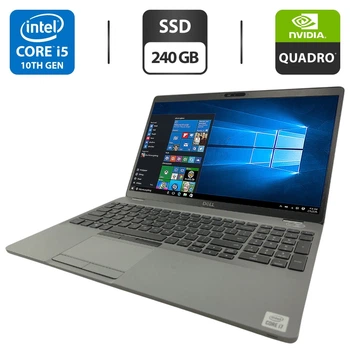 Мобільна робоча станція Dell Precision 3551 / 15.6" (1920x1080) IPS / Intel Core i5-10400H (4 (8) ядра по 2.6 - 4.6 GHz) / 16 GB DDR4 / 240 GB SSD / nVidia Quadro P620, 4 GB GDDR5, 128-bit / WebCam б/в