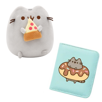 Набір 2Life М'яка іграшка Пушин кет Кіт з Піцою 15х12 см та Гаманець Pusheen cat з Пончиком n-13528
