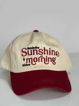 Бейсболка бежева sunshine morning ретро американська студентська унісекс-кепка з кольоровими вставками м'яким верхом та сонцезахисним козирком для жінок і чоловіків візуально зменшує обличчя розмір м обхват голови 56–58 см повсякденна стильна молодіжна