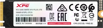 SSD диск ADATA XPG Mars 970 Plus 2TB M.2 PCI Express 5.0 x4 3D NAND (SLC) (SMAR-970PL-2TCS)