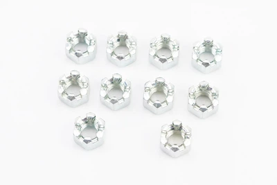 Гайка М8x1,25мм корончатая 8 цб DIN935, к-кт 10шт