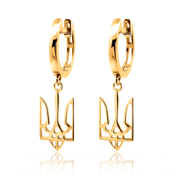 Серьги из желтого золота Тризуб (з40024)