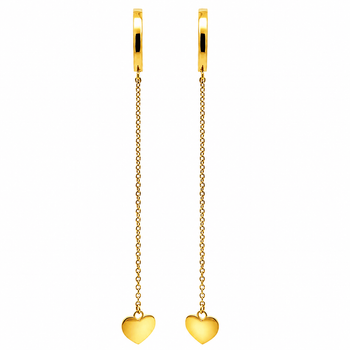 Серьги из желтого золота Нежные сердца (з40068)
