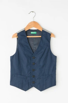Детский классический жилет для мальчика United Colors of Benetton 162424 140-146 см на 10-11 лет Темно-синий (2200004417769)