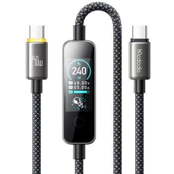 Кабель Mcdodo CA-8750 USB-C to USB-C Cable with TFT Screen Display 240W 1.2m Black