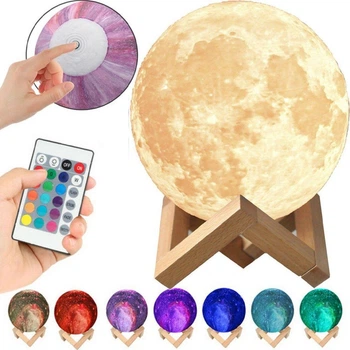Настольный светильник UFT Magic 3D Moon Light Lamp 15 см, аккумуляторная RGB-лампа, ночник в форме Луны