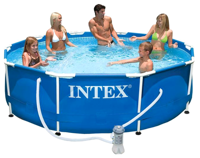 Каркасный бассейн 305x76 см с фильтр-насосом для дачи и отдыха синий Intex MC-5848