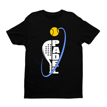 Футболка чоловіча з принтом гри Padel (Падел-тенніс) "Padel тініс" Чорний Push IT XL ФП013247XL