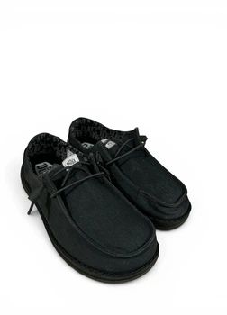 Мокасины Hey Dude Wendy Stretch Canvas WIDE (41804-060), Черный, Размер 36 D (US W5 D), стелька 23.5 см