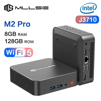 Міні-комп'ютер неттоп MLLSE M2 Pro (Intel J3710 (8Gb/SSD 128Gb/Lan/CR/HDMI/VGA/BT4.0/Wi-Fi ac/3xUSB3.0/Win11)